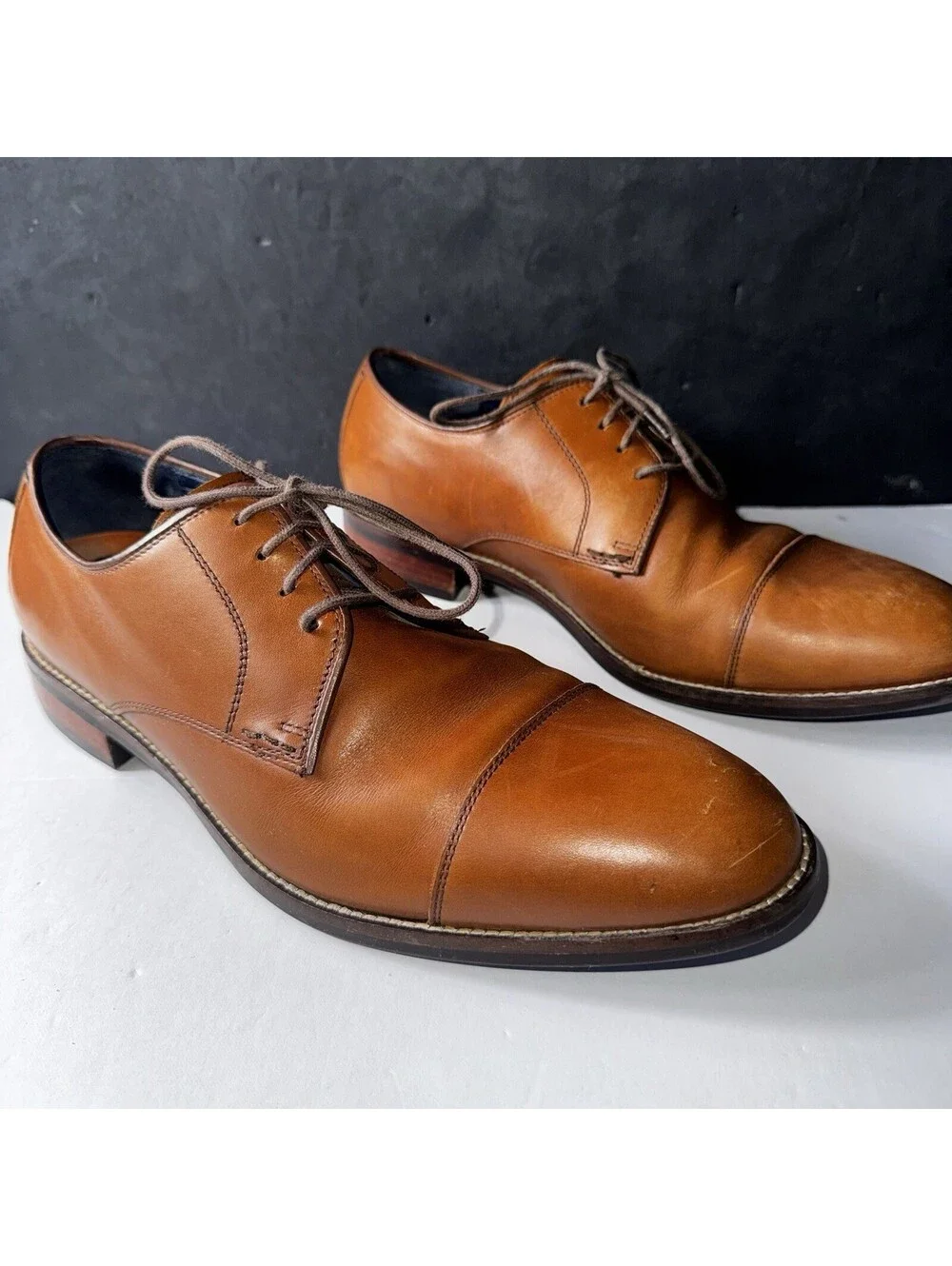 Cole Haan Grand.OS Cap Toe Oxford Dress Shoes Brown Leather Mens 10M [COPY]